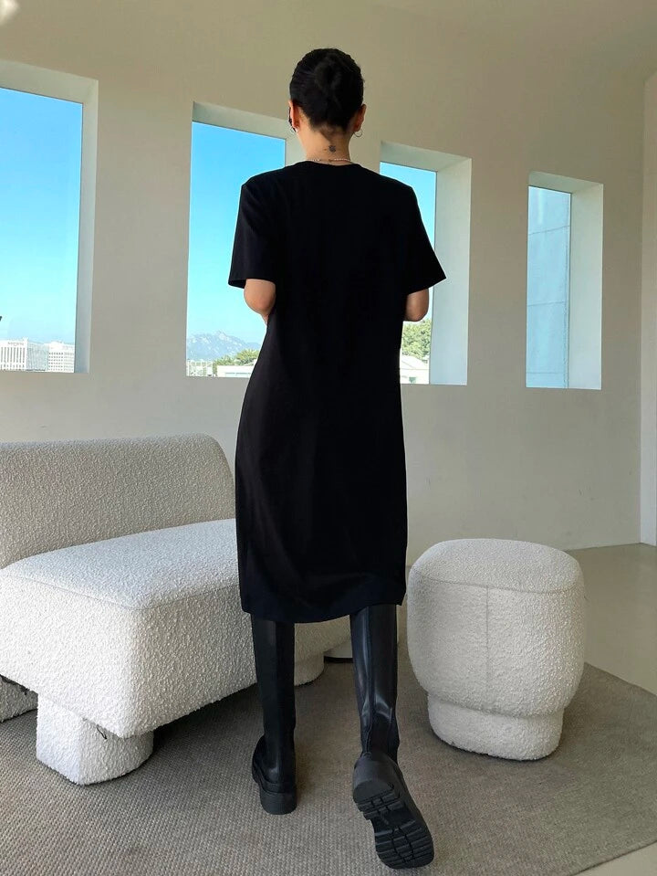 Split, Split Thigh long T-Shirt Dress