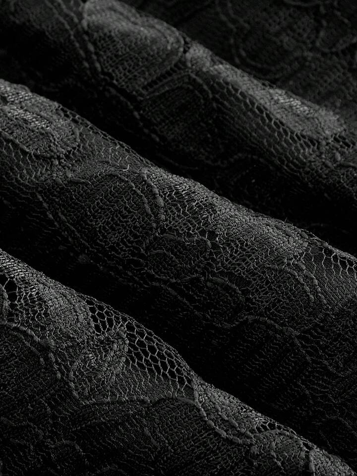 Contrast Mesh, Contrast Lace Dress