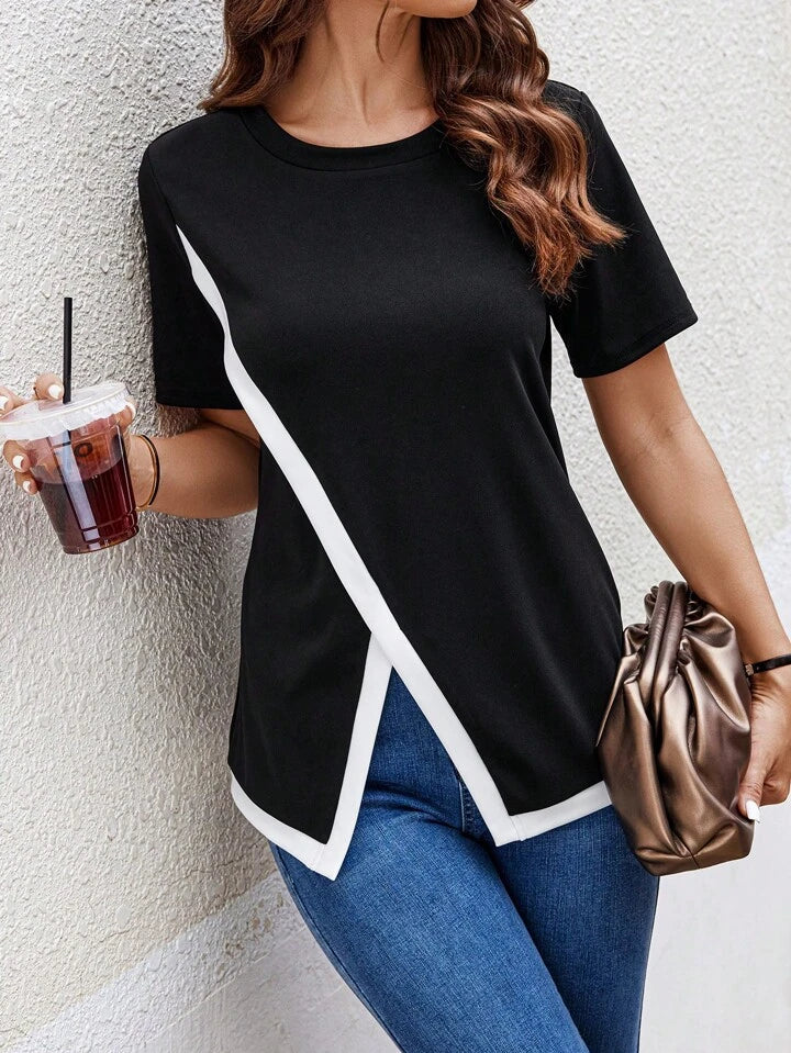 Asymmetrical, Split, Contrast Binding Top